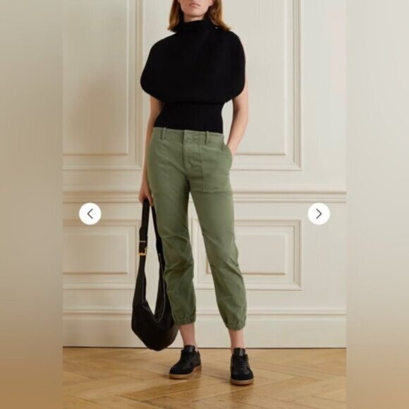 Nili Lotan Cropped Military Pants in Army Green Women Size 2 - Picture 2 of 11